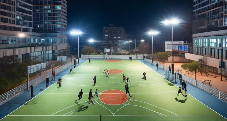 outdoor basketball court lighting design